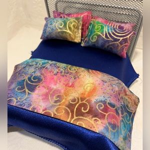 1:12 scale 6 piece bedding set for dollhouse bed